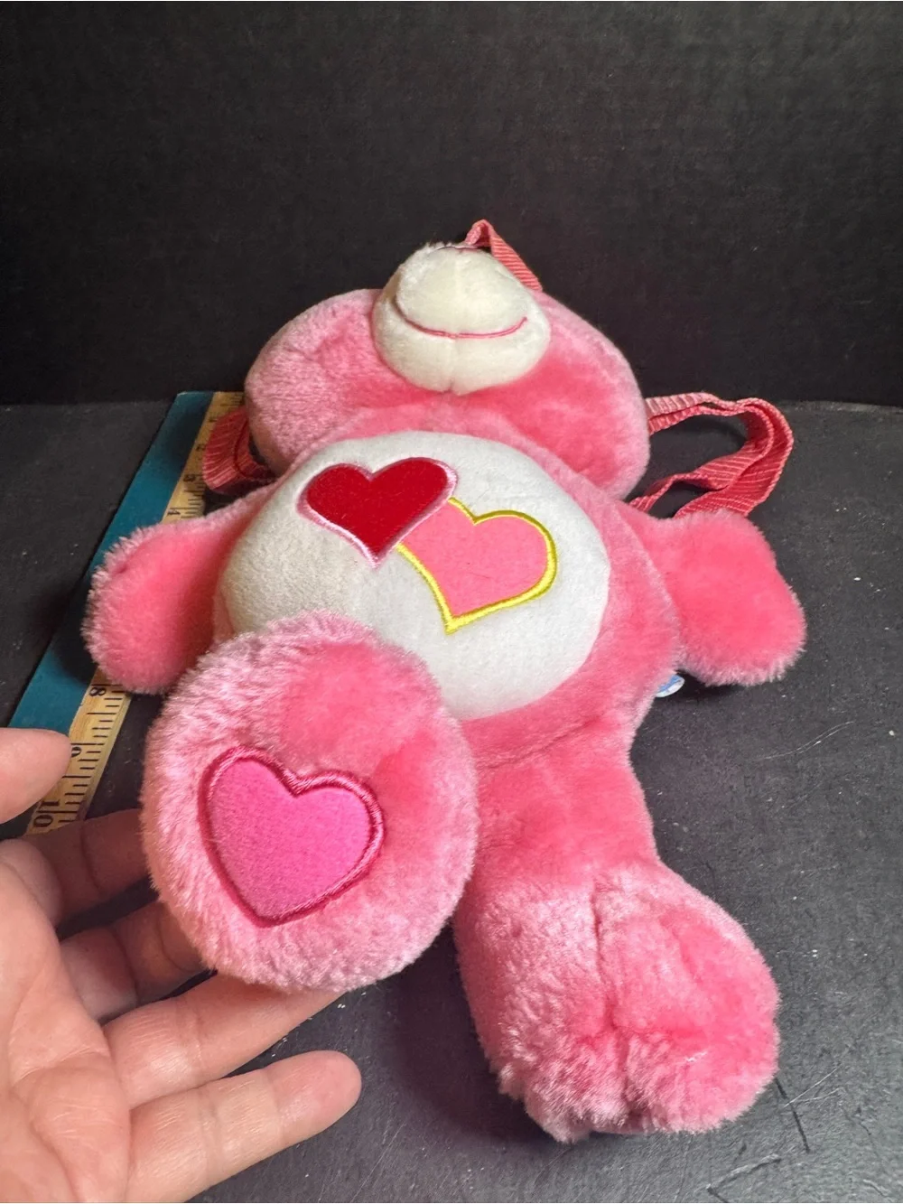 Pink Heart Plush Backpack Toy - Care Bear Style [Item 0371]